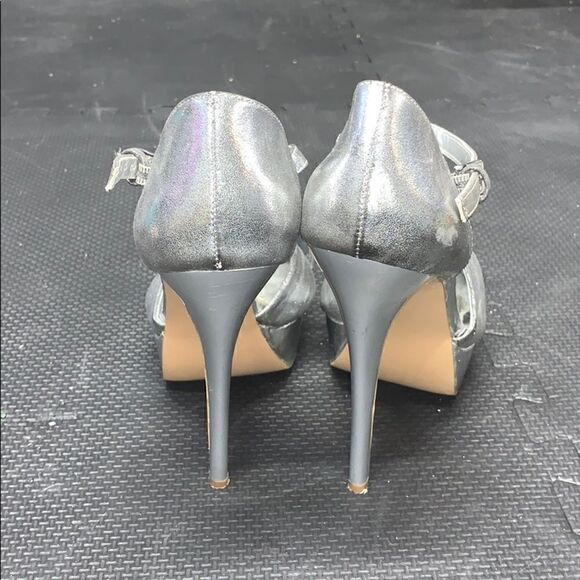 Audrey Brook Silver 5.5” Heel w/ Strap - Picture 3 of 8